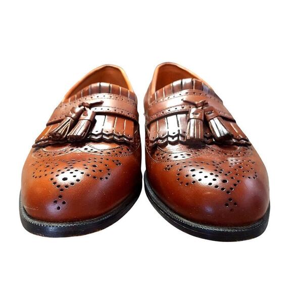 French Shriner Men\'s Brown Leather Milton Wingtip Kiltie Tassel Loafer main image 8
